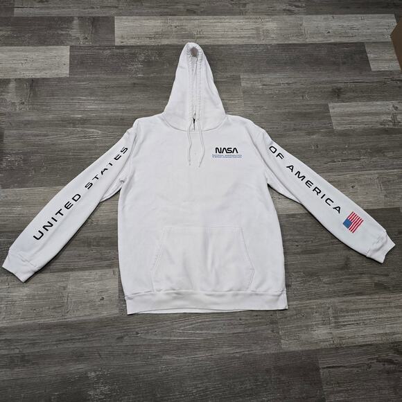 NASA Hyper Space Life Group Astronaut Graphic Logo Kangaroo Pouch Sweater Hoodie - Picture 3 of 11